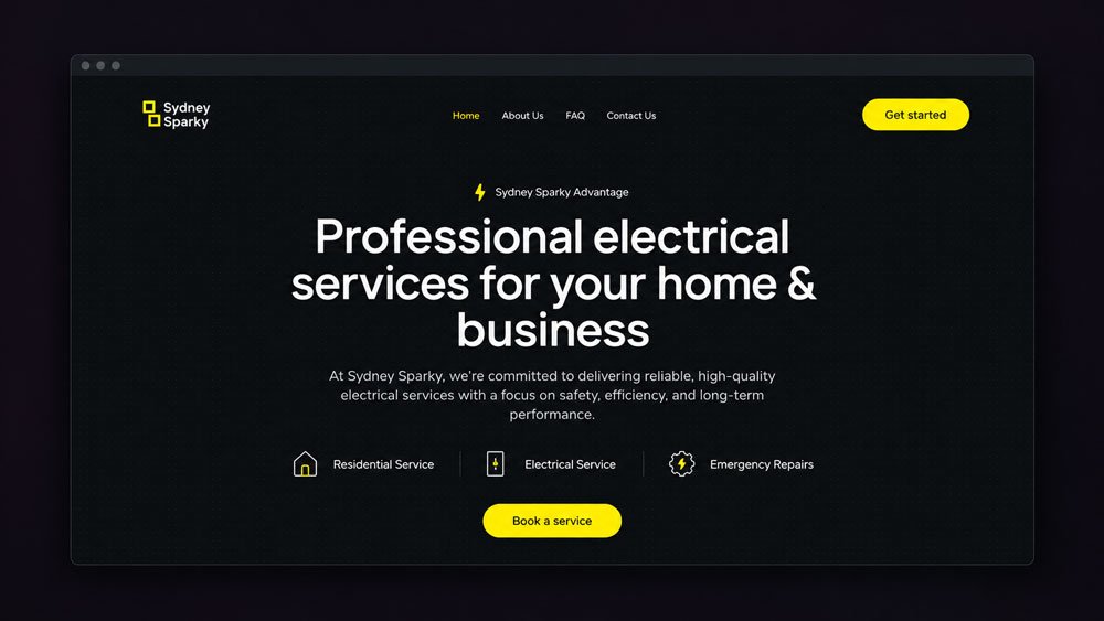 Sydney Sparky website design