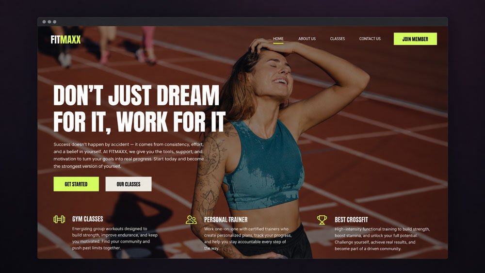 FITMAXX website design